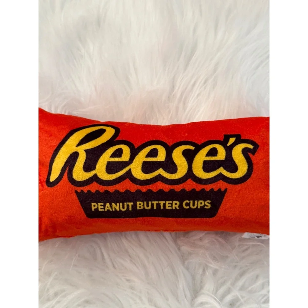 Hershey Reese's Peanut Butter Cups Plush Squeaker Dog Toy Orange HE1001-DTF